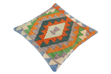 handmade Traditional Pillow Rust Blue Hand-Woven SQUARE 100% WOOL area rug